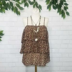 Floral Multi Way Cold Shoulder Ruffle Blouse